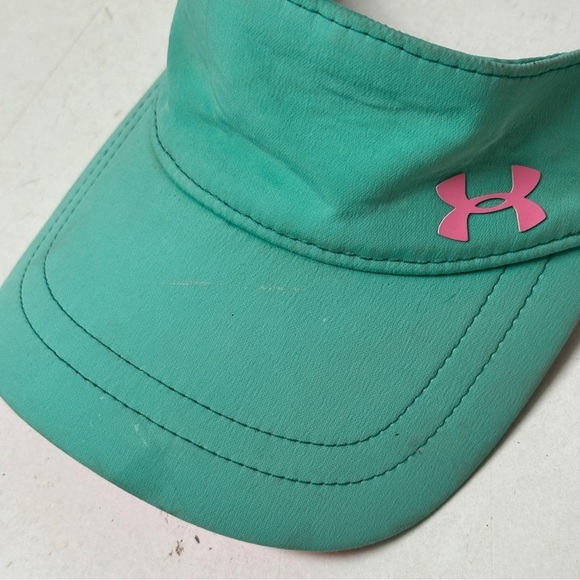 Under Armour Women’s Green Teal Pink Athletic Tennis Workout Visor - Picture 3 of 6